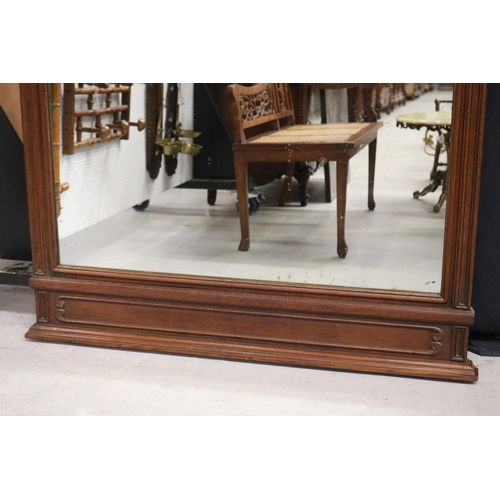 1387 - French Louis XV style mirror, with well carved floral urn to crest, approx 158cm H x 126cm W