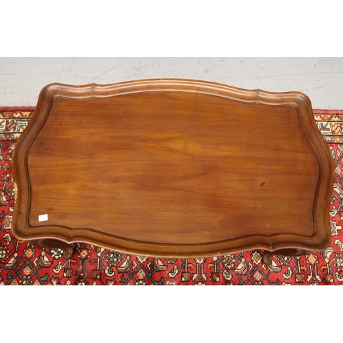 1390 - Vintage French Louis XV style coffee table, carved legs & apron, approx 51cm H x 90cm W x 53cm D