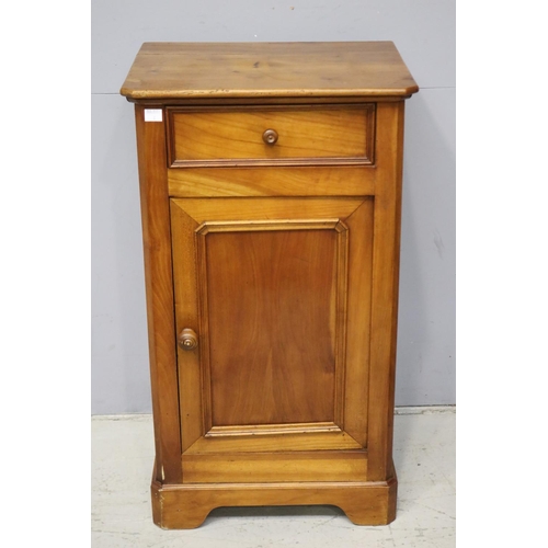 1391 - Antique French Louis Philippe fruitwood nightstand, approx 70cm H x 40cm W x 32cm D
