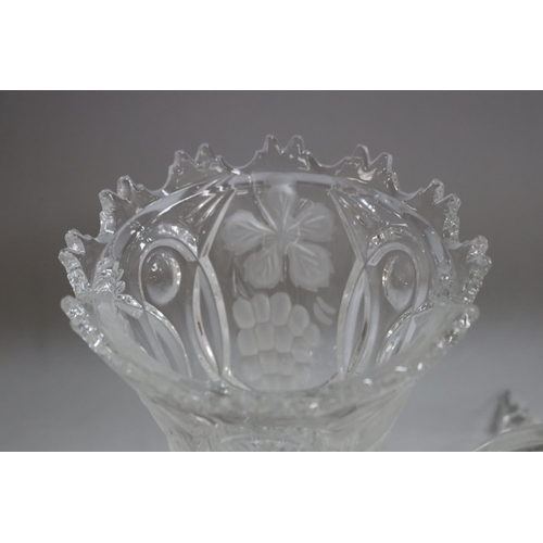 1325 - French cut crystal lidded vase, approx 42 cm H