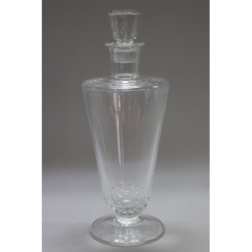 1371 - Lalique France crystal pedestal decanter, marked to base, approx 31cm H x 11cm dia