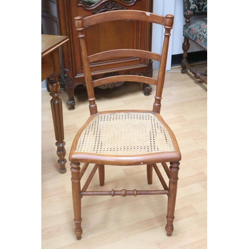 1193 - Vintage French walnut single drawer desk with matched petite side chair, desk approx 60.5cm L x 89cm... 