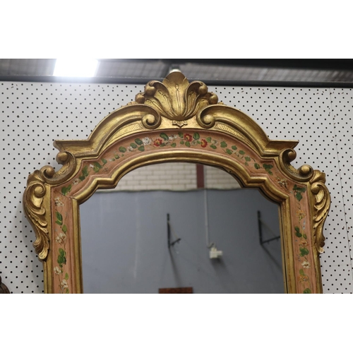 1195 - Decorative Italian painted wall mirror, approx 124cm H x 82cm W