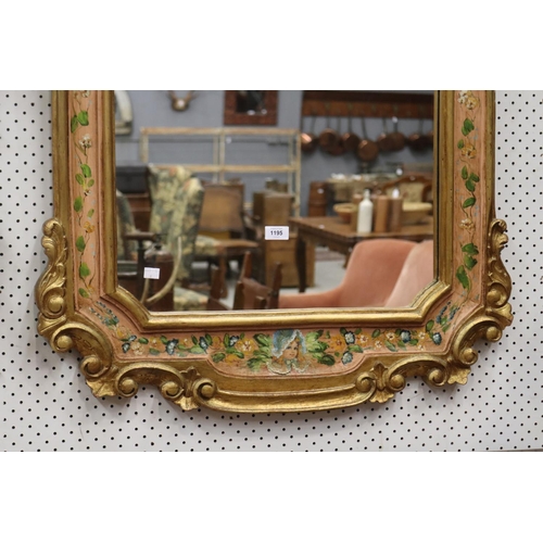 1195 - Decorative Italian painted wall mirror, approx 124cm H x 82cm W