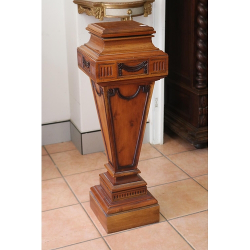 1413 - Vintage carved jardiniere stand, approx 88cm H x 30cm sq