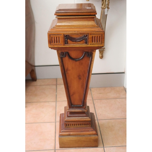 1413 - Vintage carved jardiniere stand, approx 88cm H x 30cm sq