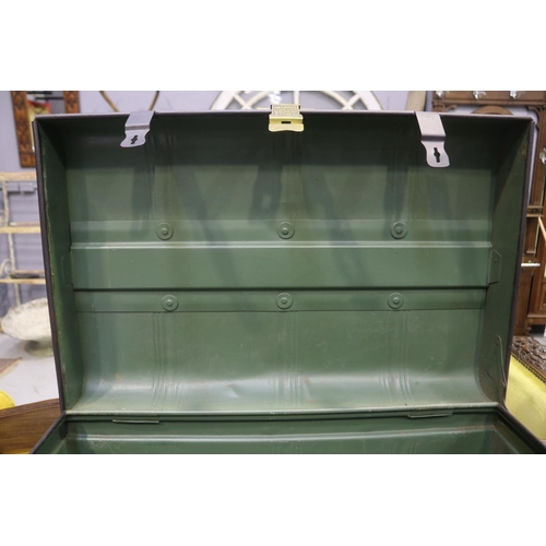 1152 - Painted tin trunk labelled Anthony Hordern & Sons Ltd Sydney, approx 69cm L x 45cm W x 30cm H
