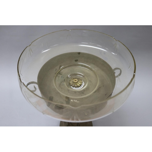 1188 - Vintage French comport, with cut glass bowl, approx 35cm H x 26cm Dia