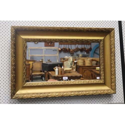 1245 - Vintage rectangular wall mirror, approx 58cm H x 89cm W