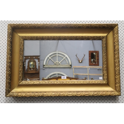 1245 - Vintage rectangular wall mirror, approx 58cm H x 89cm W