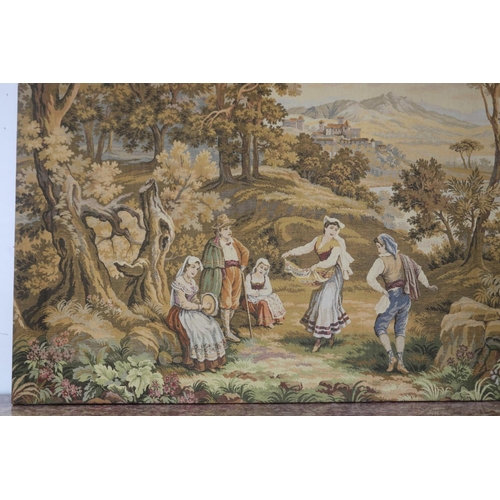 1227 - Vintage French tapestry, landscape with river scene, approx 140cm x 191cm