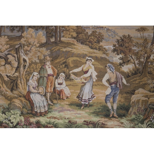 1227 - Vintage French tapestry, landscape with river scene, approx 140cm x 191cm