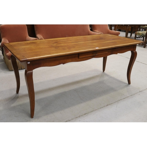 1280 - French Provincial cherrywood farmhouse table, approx 75cm H x 190cm W x 79cm D