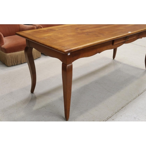 1280 - French Provincial cherrywood farmhouse table, approx 75cm H x 190cm W x 79cm D