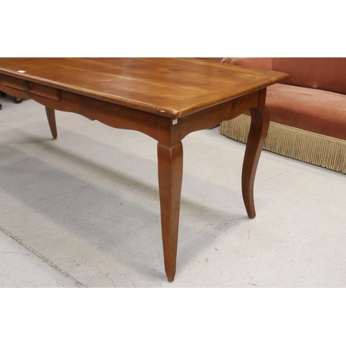 1280 - French Provincial cherrywood farmhouse table, approx 75cm H x 190cm W x 79cm D