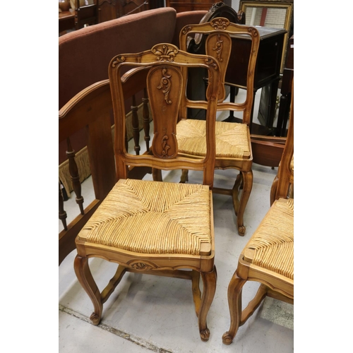 1332 - Set of six French Louis XV style dining chairs, each approx 97cm H x 50cm W x 53cm D (6)