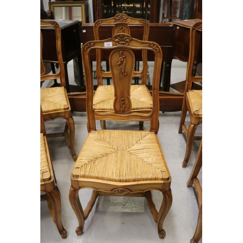 1332 - Set of six French Louis XV style dining chairs, each approx 97cm H x 50cm W x 53cm D (6)