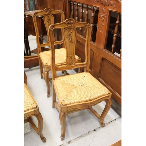 1332 - Set of six French Louis XV style dining chairs, each approx 97cm H x 50cm W x 53cm D (6)
