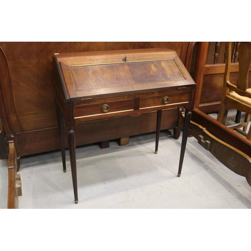 1392 - Vintage French Louis XVI style fall front ladies bureau desk, approx 85cm H x 79cm W x 40cm D (close... 