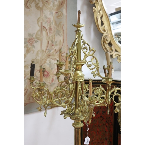1075 - French multi light floor standard lamp, unknown working condition, approx 151cm H x 68cm L x 66cm W