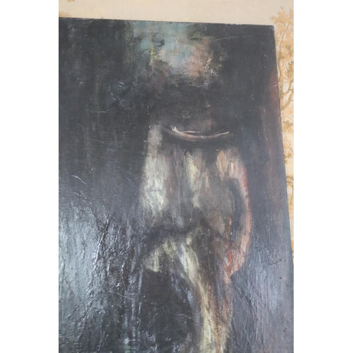 1402 - Contemporary oil on canvas, screaming man, signed lower left Lexden? 88, approx 122cm x 92cm