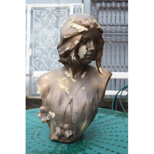 430 - Gold painted female bust, approx 53cm H x 35cm W x 22cm D