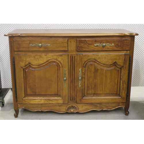 1418 - French Louis XV style two door and two drawer sideboard / buffet, approx 92cm H x 136cm W x 53cm D