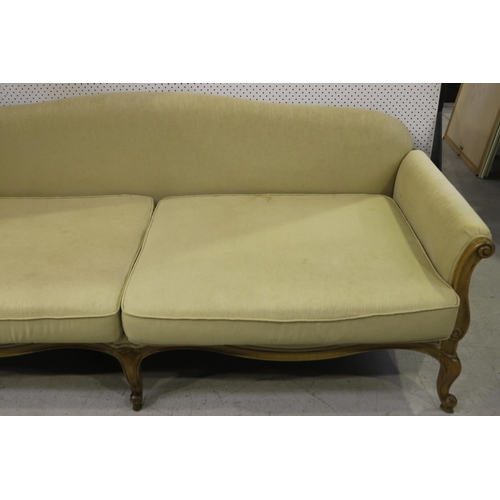 1419 - Vintage French Louis XV style sofa lounge, approx 84cm H x 204cm W x 88cm D