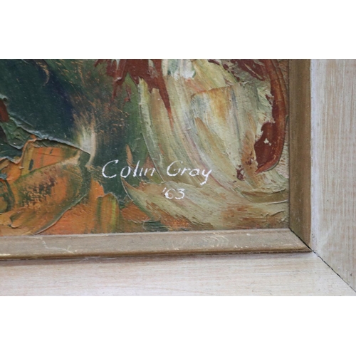 444 - Colin Gray, artwork, signed lower right Colin Gray '63, approx 29cm H x 37cm W & frame approx 38cm H... 