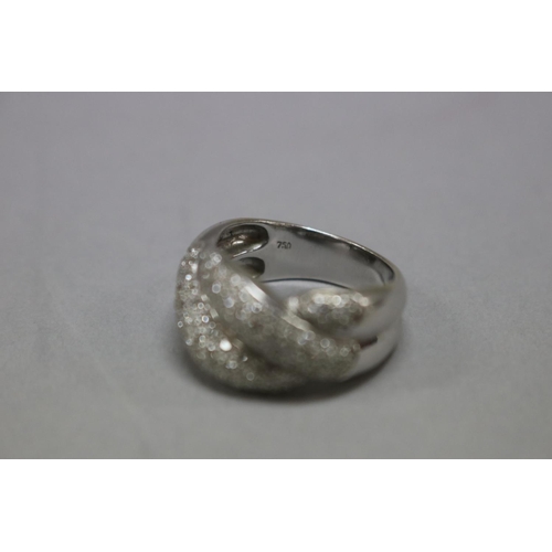 1126 - Pave diamond dress ring set in 18ct white gold, size M