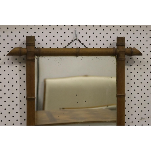 1268 - Antique French faux bamboo mirror, approx 56cm x 47cm