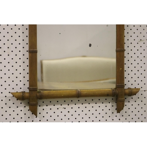 1268 - Antique French faux bamboo mirror, approx 56cm x 47cm