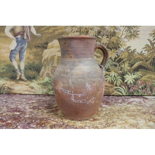 1340 - French stoneware jug, approx 29cm H x 16cm dia (excluding handle)