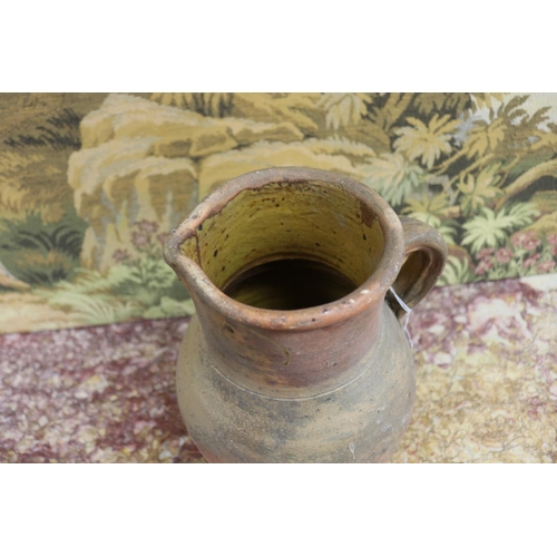 1340 - French stoneware jug, approx 29cm H x 16cm dia (excluding handle)