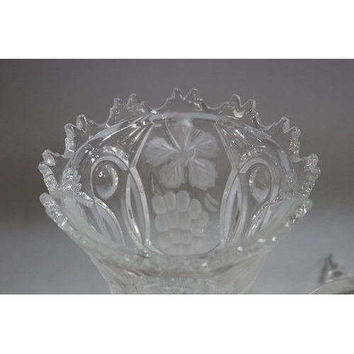 1153 - French cut crystal lidded vase, approx 42 cm H