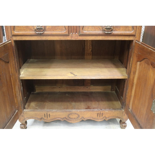 1160 - Small antique early 20th century French Louis XV style two door buffet, approx 100cm H x 102cm W x 5... 