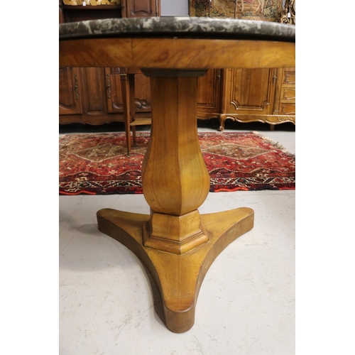 1088 - Antique French Louis Philippe marble topped sectional support table, tri form base, approx 70cm H x ... 