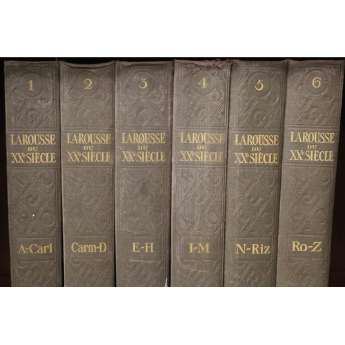 1093 - Six antique French books - Larousse Du Siecle Paul Auge Paris, approx 33cm H x 7cm W x 26cm D  (6)