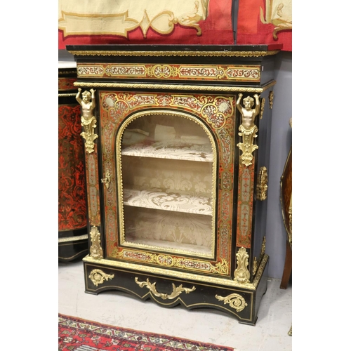 1102 - Fine antique French Napoleon III red boulle  pier cabinet, with fine ormolu mounts, approx 115cm H x... 
