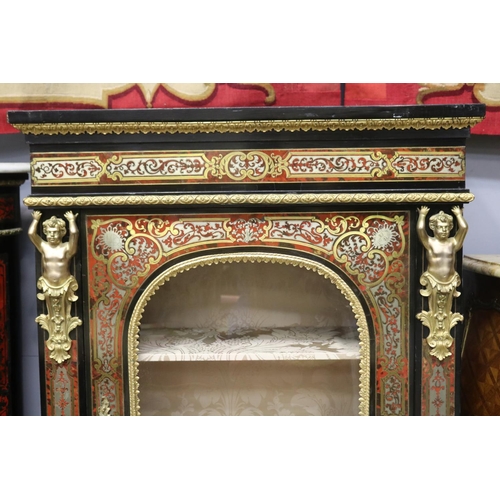 1102 - Fine antique French Napoleon III red boulle  pier cabinet, with fine ormolu mounts, approx 115cm H x... 