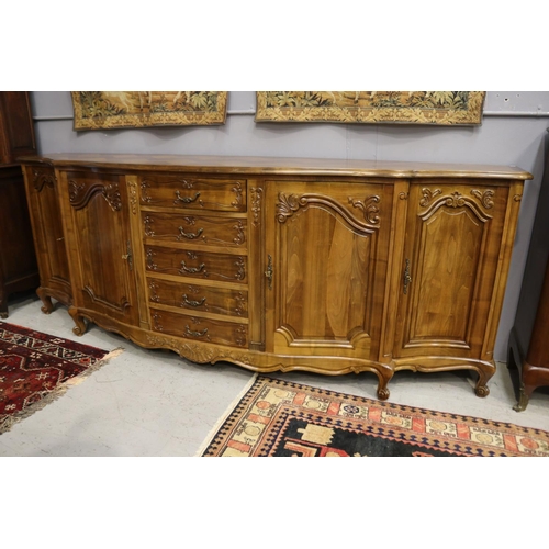 1123 - Large long French Louis XV style enfilade, approx 105cm H x 280cm W x 66cm D