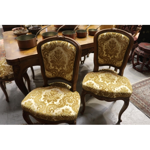 1125 - Set of six French Louis XV style chairs, with upholstered backs & seats, approx 92cm H x 49cm W x 53... 