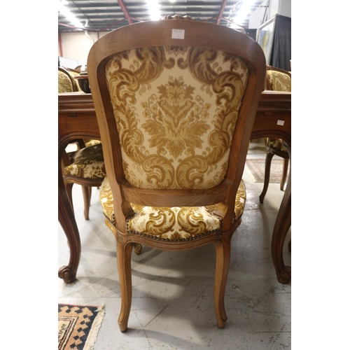 1125 - Set of six French Louis XV style chairs, with upholstered backs & seats, approx 92cm H x 49cm W x 53... 