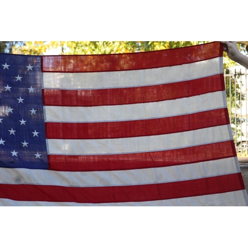 1131 - Vintage American flag. Purchased in Southampton, New York, approx 120cm H x 200cm L