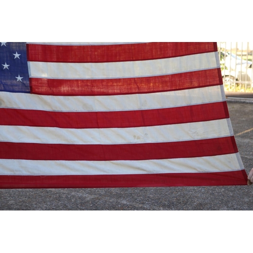 1131 - Vintage American flag. Purchased in Southampton, New York, approx 120cm H x 200cm L