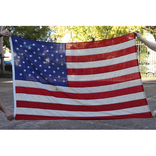 1131 - Vintage American flag. Purchased in Southampton, New York, approx 120cm H x 200cm L