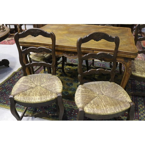1145 - Set of six antique French rush seated ladder back chairs, approx 94cm H x 49cm W x 46 cm D (6)
