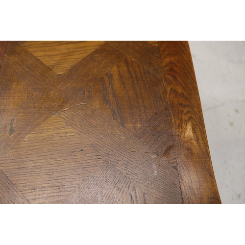 1146 - Antique French Louis XV style oak drawer leaf table, approx 77cm H x 129cm L x 99cm W (closed) 210cm... 