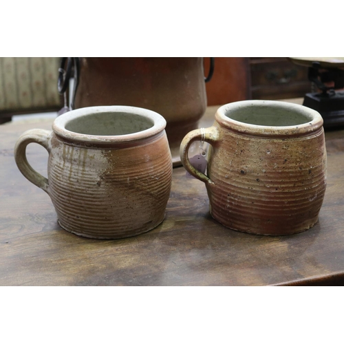 1188 - Two French pottery confit pots, each approx 16cm H x 18cm Dia (excluding handles) (2)