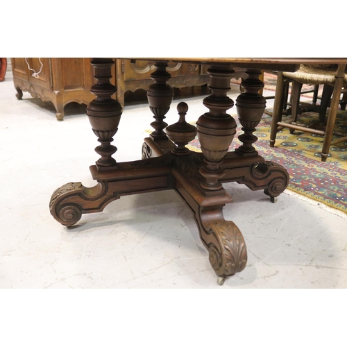 1171 - Antique French oak oval pedestal table, approx 70cm H x 131cm L x 115cm W